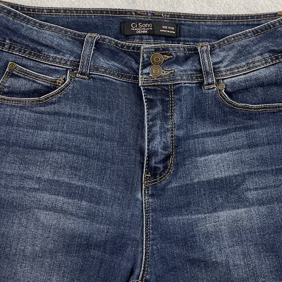Ci Sono Jeans Womens Size 11 W30 Blue Skinny Stretch Mid Rise Dark Wash Denim - Picture 12 of 15